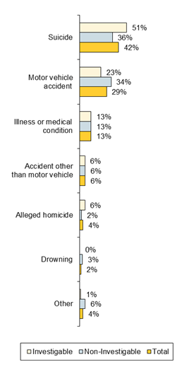 Chart: Circumstances of Deaths Aged 13-17
% of Deaths from 30.6.09 to 30.6.17