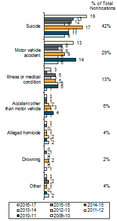 Chart: Circumstances of Deaths
Children Aged 13-17