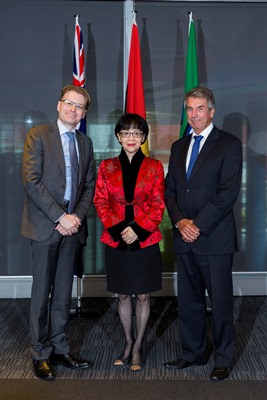 Chris Field, Connie Lau JP and Judge Peter Boshier (click to enlarge image)