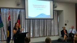 Photo of Principal Aboriginal Liaison Officer, Alison Gibson presenting at the Independent Agency Information Session