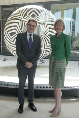 President Chris Field with Chief of Staff Rebecca Poole at the Parliament of Austria