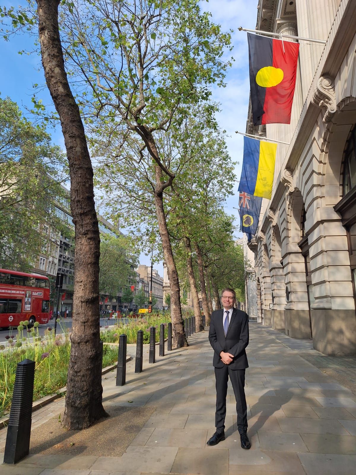 IOI President, Chris Field PSM, outside Australia House in London. 