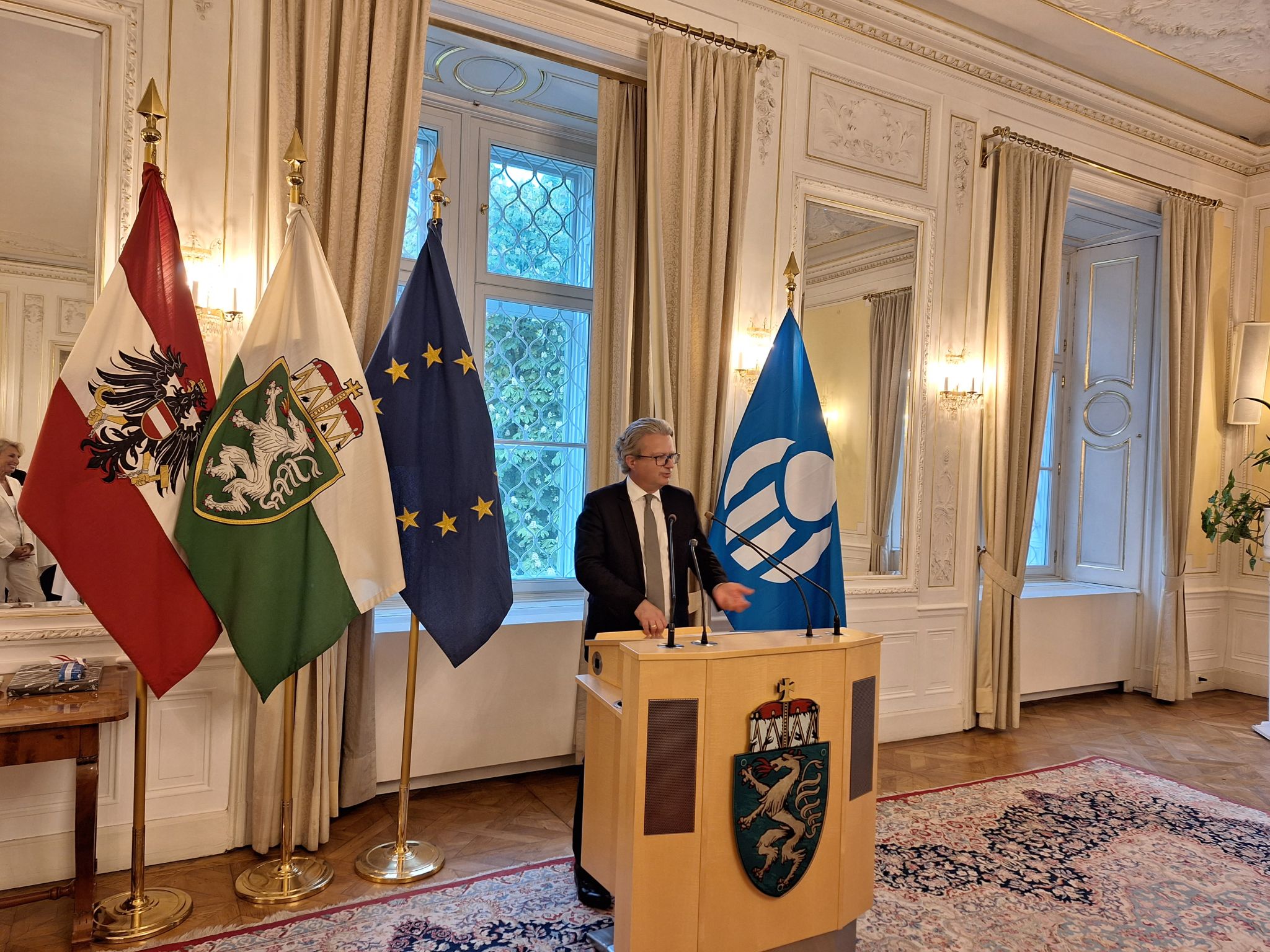 Governor of Styria, His Excellency Mr Christopher Drexler, welcoming guests at the official reception.