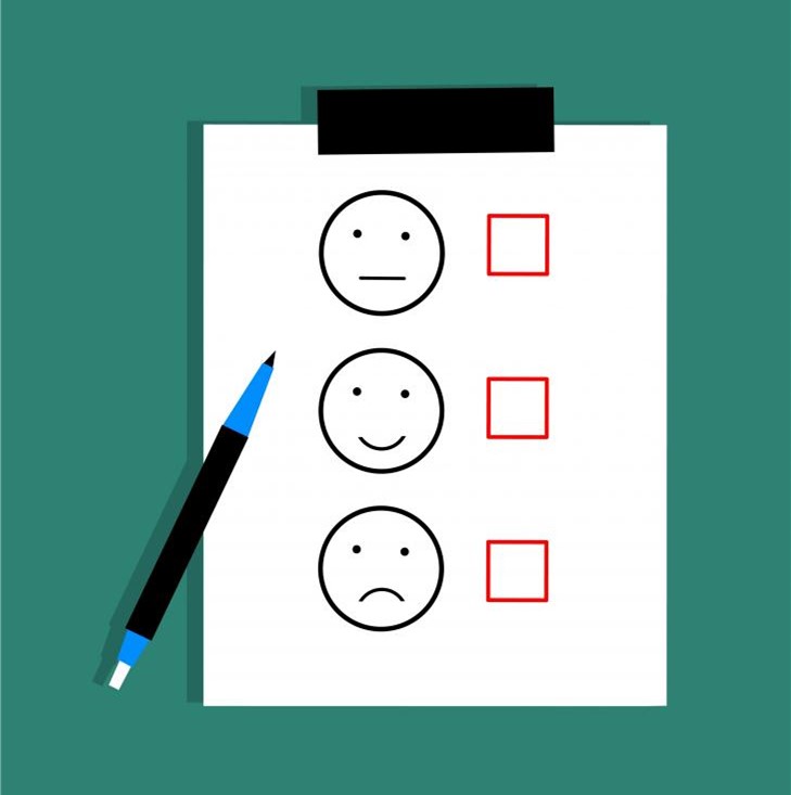 Graphic representing a feedback survey form